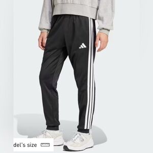 Adidas Men's Black 3-STRIPES TRICOT REGULAR TAPERED TRACK PANTS